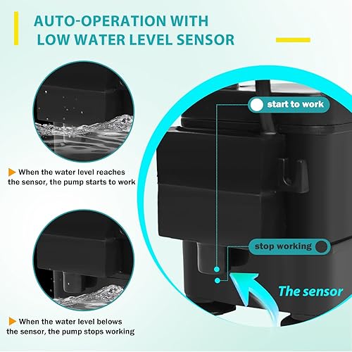 Miniatura 3 de Bomba pequeña con sensor de nivel 110V Bomba de agua sumergible automática Mini bomba de condensado HVAC para deshumidificador, aire acondicionado,