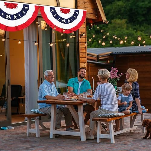 Miniatura 2 de 2 banderas plisadas de Estados Unidos para abanico de Estados Unidos banderines de 2 x 4 pies banderines de medio abanico para exteriores con