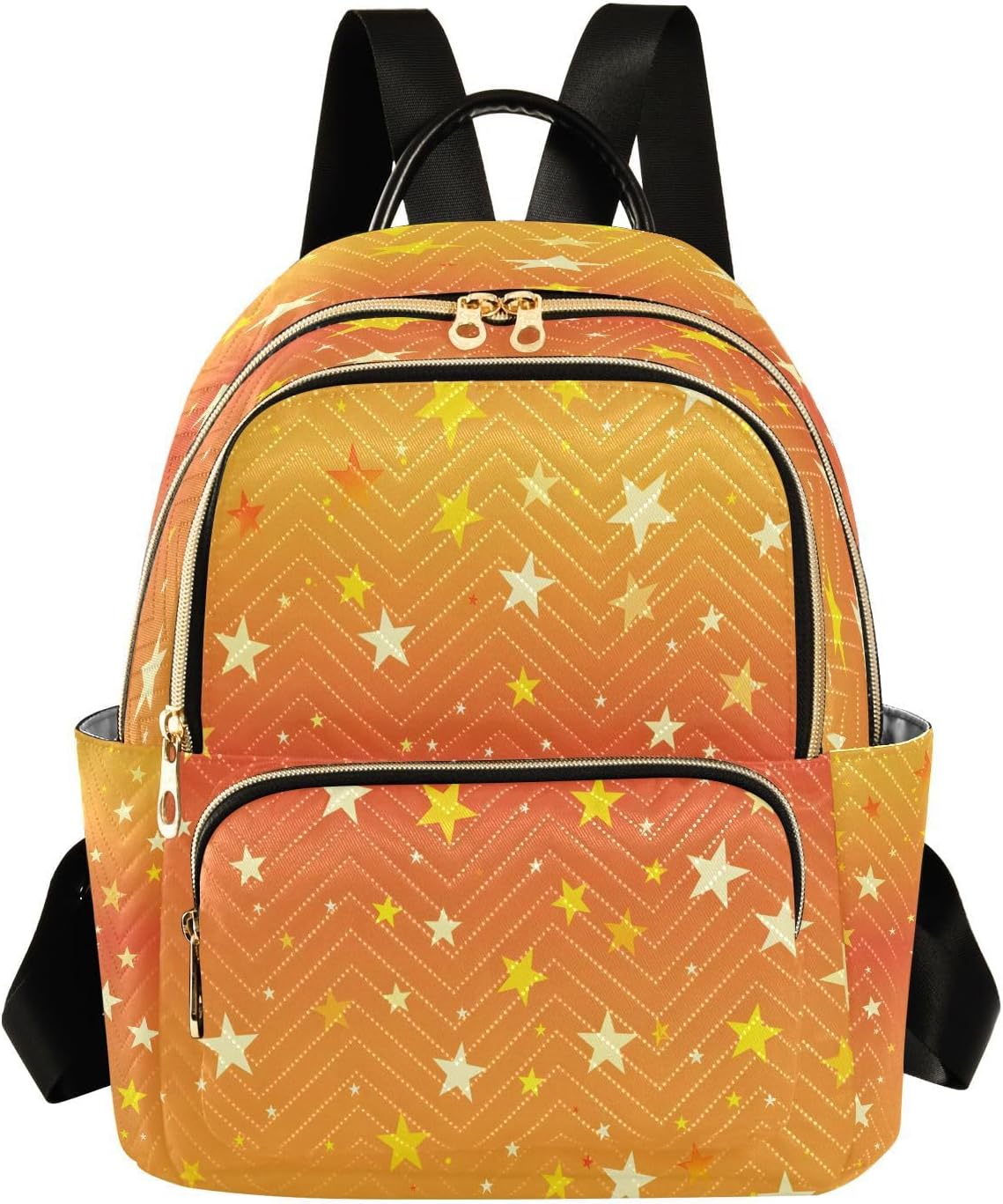 Star Orange Yellow Gradient Backpack Purse for Women Shoulder Bag Fashion Daypack Ladies Handbag Lightweight Travel Bag Rucksack