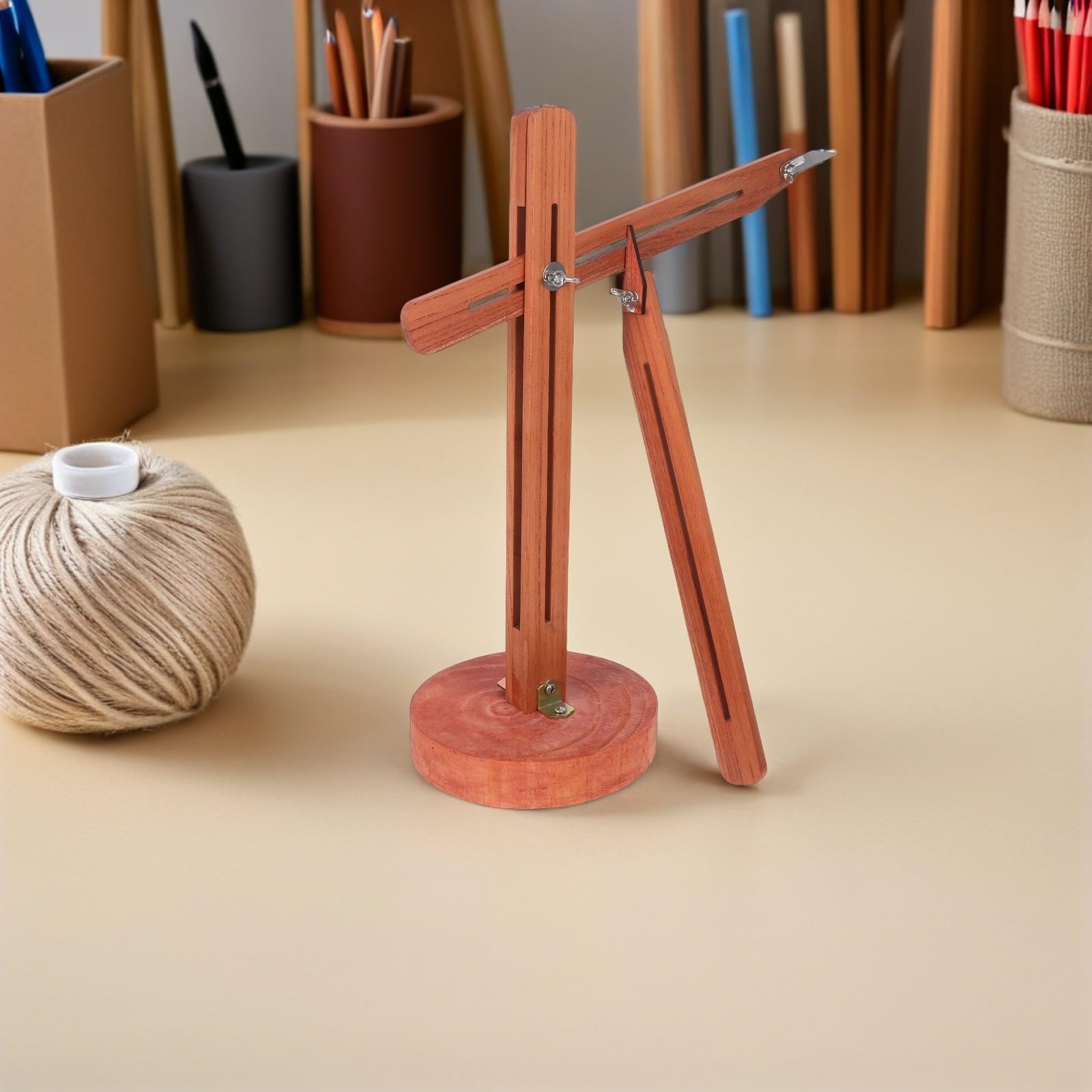 TEHAUX Herramientas de Medición para Artistas Profesionales y Principiantes Calibre de Torno de Alfarería Ajustable, Centrado y Posicionamiento Preciso para Cerámica de Madera