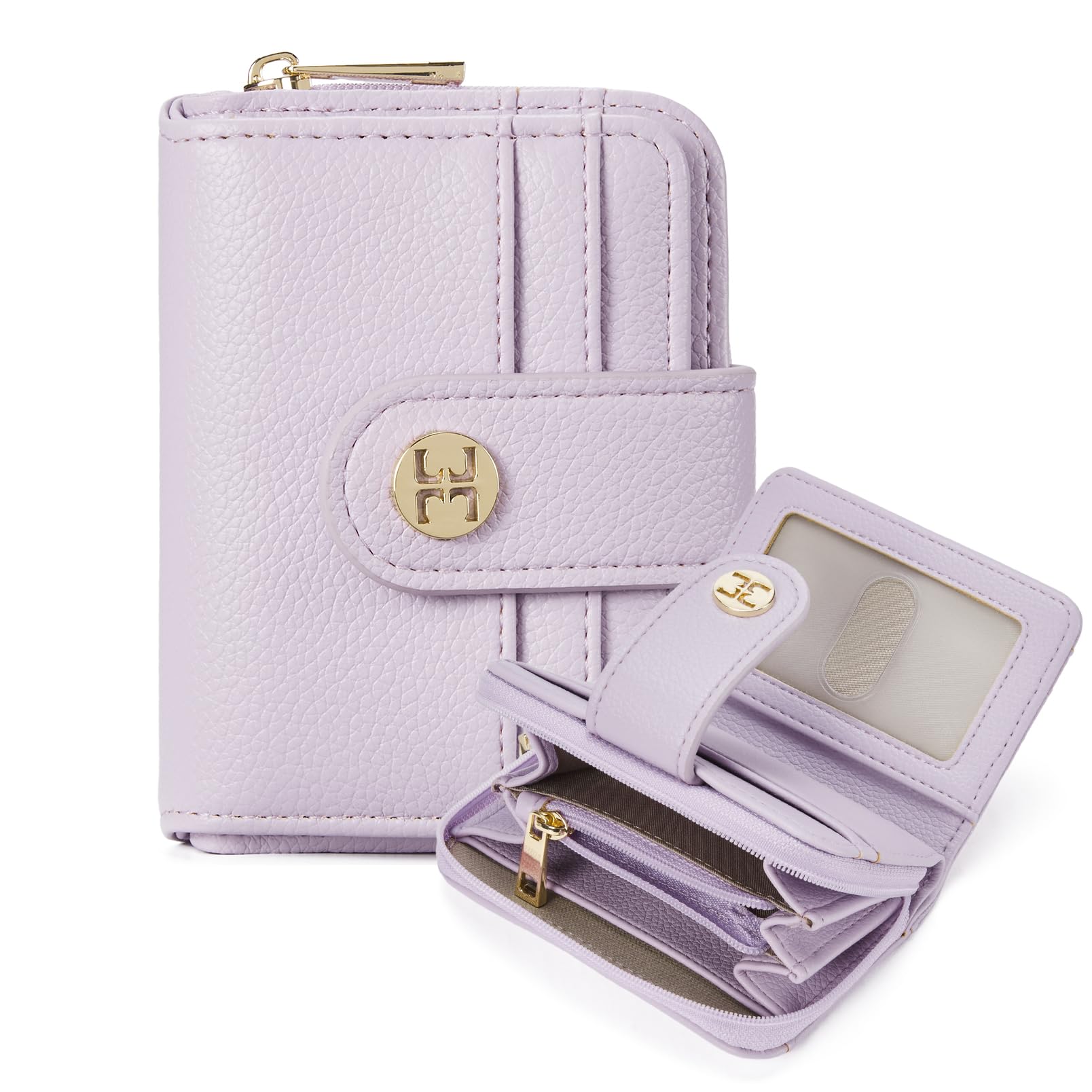 Telena Small Wallet Women RFID Blocking Bifold Card Holder Leather Wallets with Zipper Coin Pocket Purple