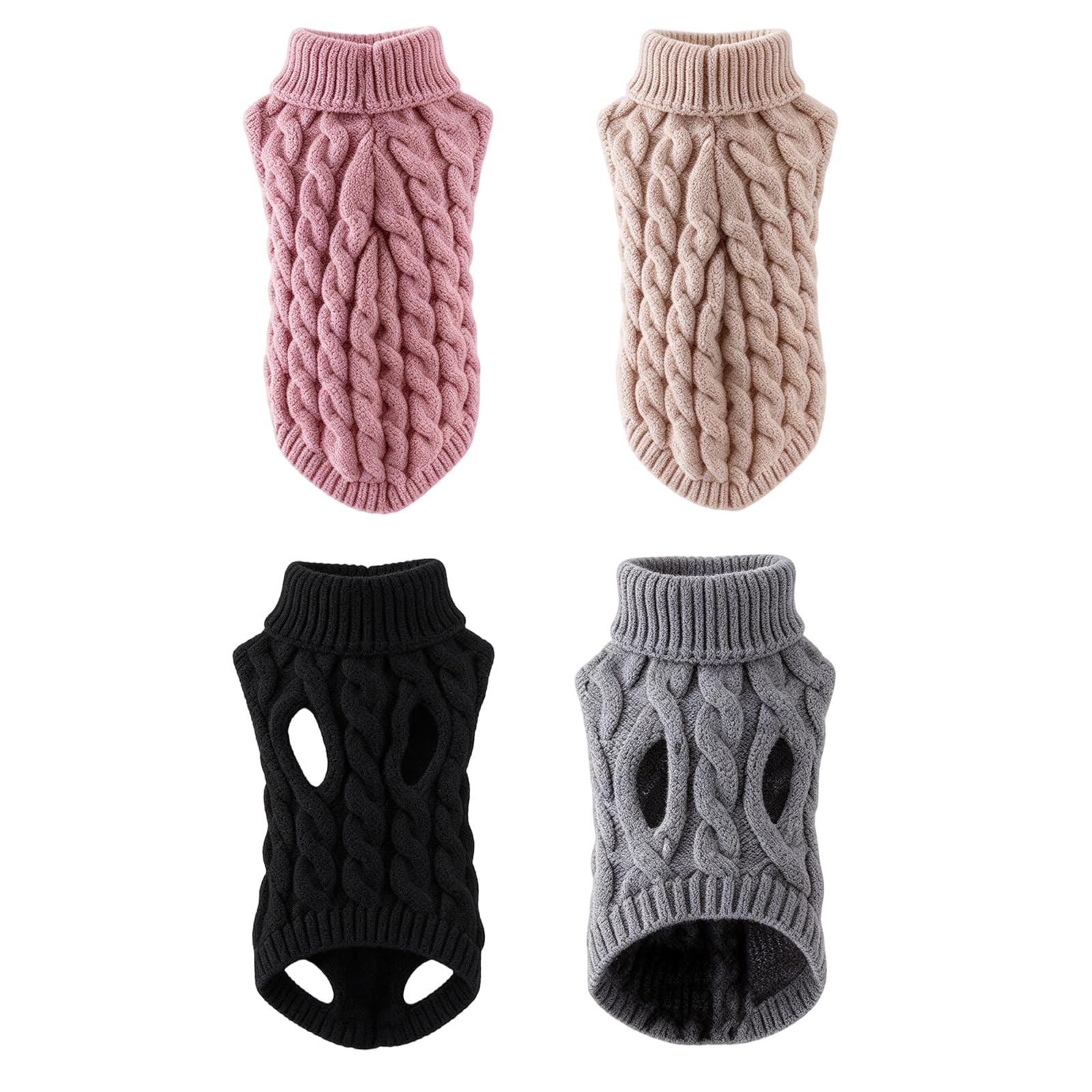 4-Pack Dog Jumper, Knitted Dog Outfits for Small Dogs