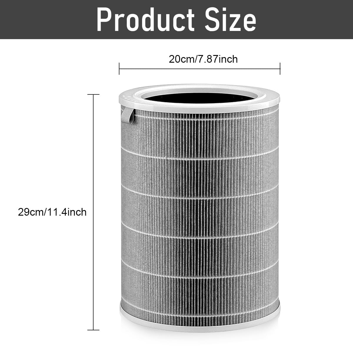 ZELKEY HEPA Filter Compatible with Xiaomi Mi Air Purifier 1/2/3/2H/2S/3H/3C | Activated Carbon Replacement Filter with RFID | Removes PM2.5, Dust, Smoke, Odour & Allergens 1