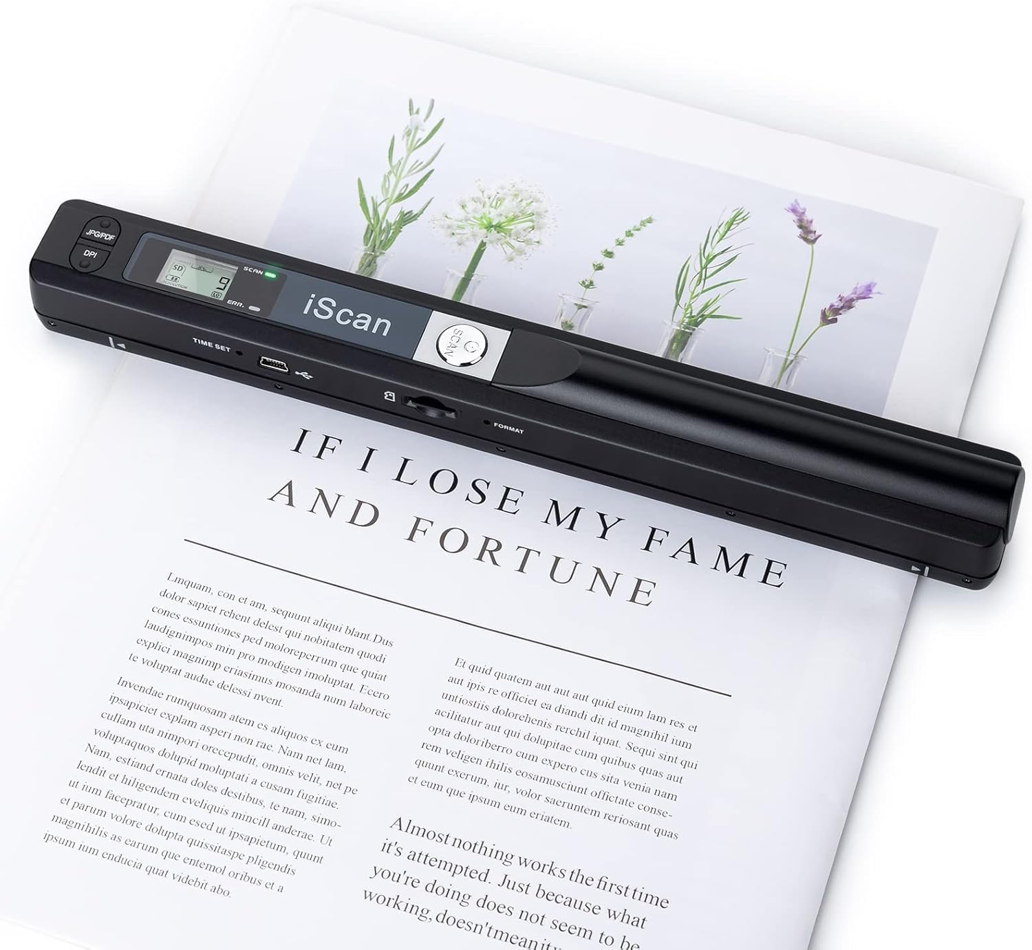 MICROWARE Portable Scanner iSCAN 900 DPI A4 Document Scanner Handheld for Business, Photo, Picture, Receipts, Books, JPG/PDF Format Selection, Support Micro SD (Not Included)