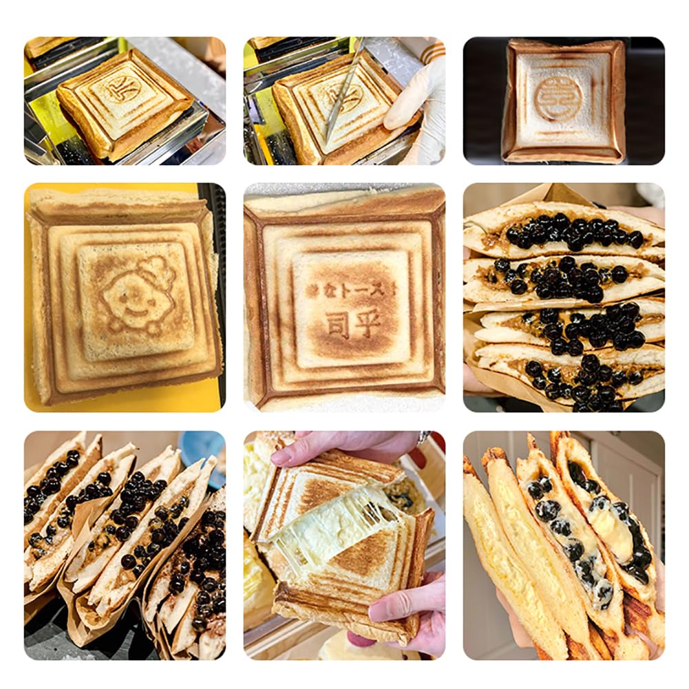 Elektryczny opiekacz do kanapek Komercyjny grill do kanapek Panini 2x1200 W Nieprzywierające płyty, cyfrowy panel sterowania i funkcja pamięci, regulowana temperatura i czas, do hamburgerów Steki