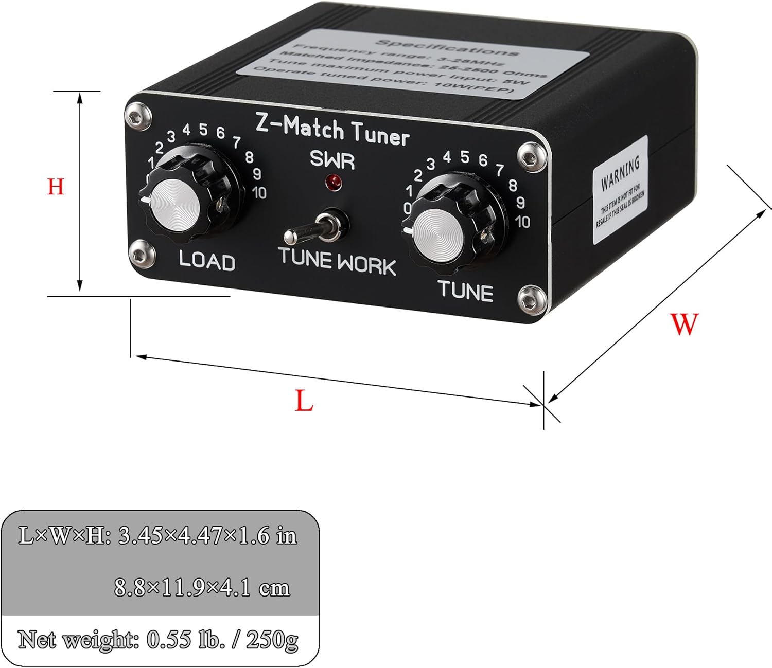 QRP Z-Match Manual Antenna Tuner 3-28 MHz for HAM Radio