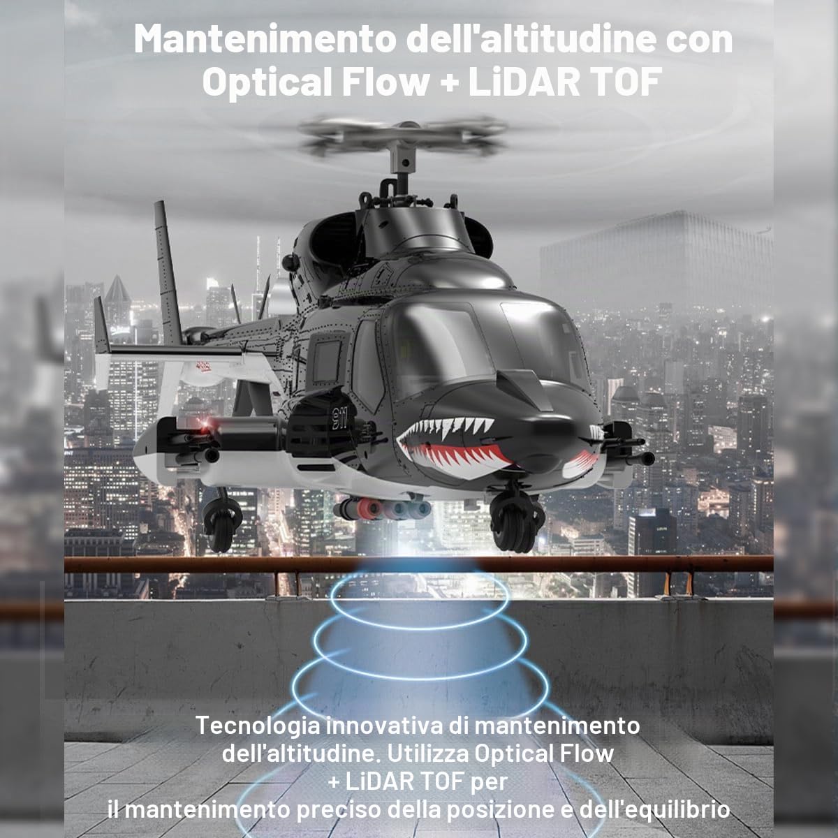Air-wolf elicottero RC per adulti, aereo Wolfbush AW-911, scala 1/34, 2,4 G, 9 CH Flybarless con modalità cascata 6G/3D, modello elicottero RC a 1 batteria con posizionamento GPS