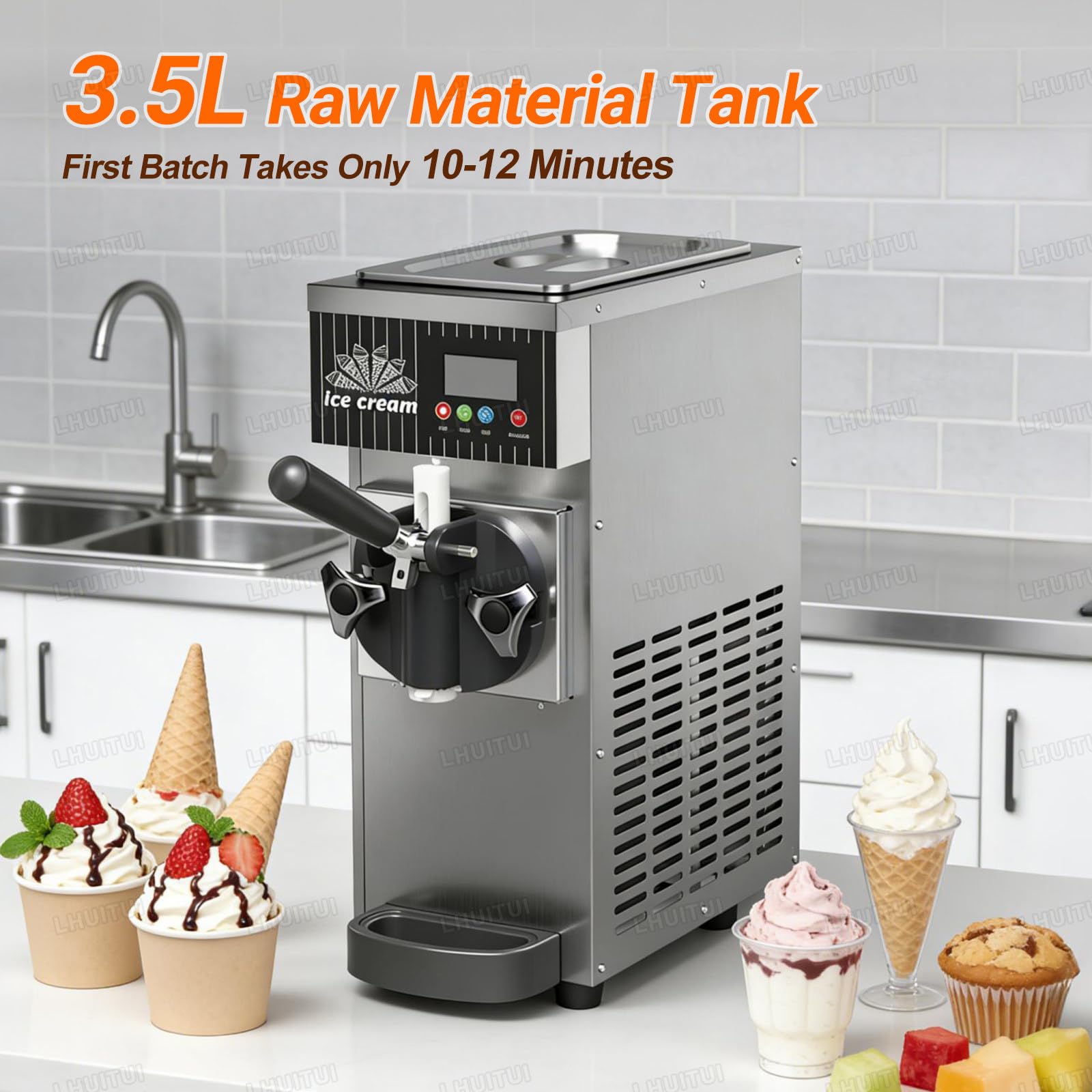 Máquina Mon Sabor de Helado Soft con Motor de 450 W Purple
