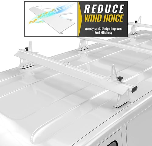 Miniatura 5 de AA-Racks Deflector de viento de aluminio de 49 pulgadas, accesorio para rack de furgoneta para modelo AX302 Series Blanco