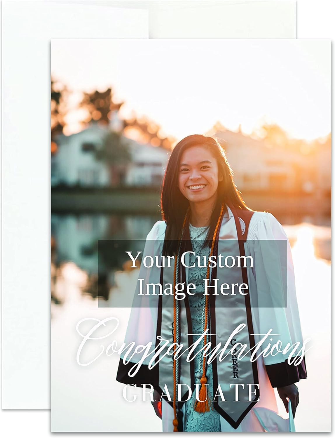 Personalized Christian Graduation Card Custom Your Photo Image Upload Your Text Greeting Card (Pack of 12)