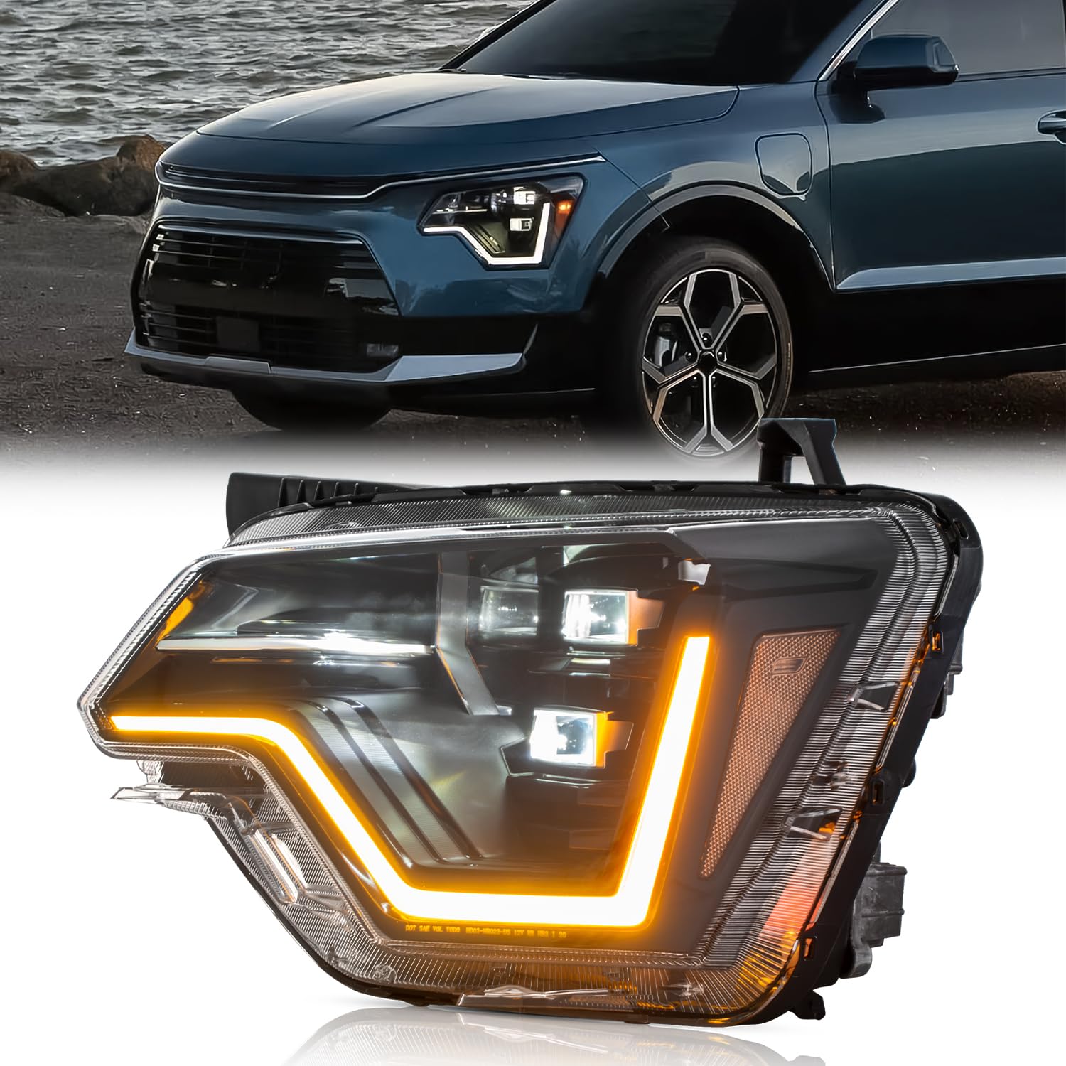 Left Driver Side LED Headlight for 23-25 Kia Niro SX Touring 92101-AT150 image 1
