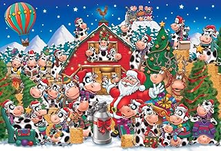 Vermont Christmas Company Cow Party Jigsaw Puzzle - 100 Piece Puzzles for Kids & Seniors with Large, Fully-Interlocking & Randomly Shaped Pieces - 100 Piece Puzzles for Seniors & Kids