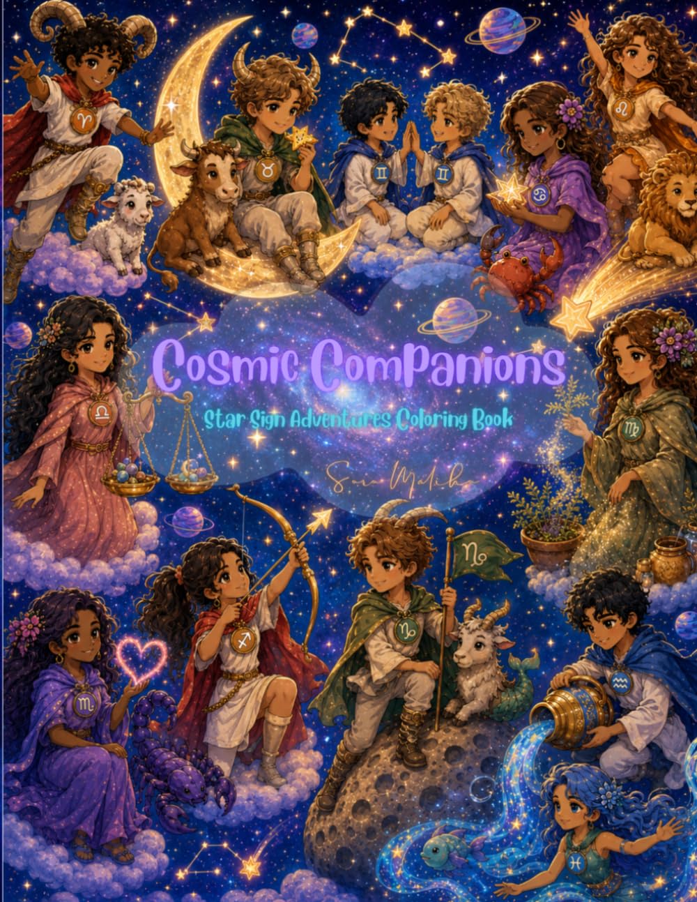 Cosmic Companions: Star Sign Adventures Coloring Book