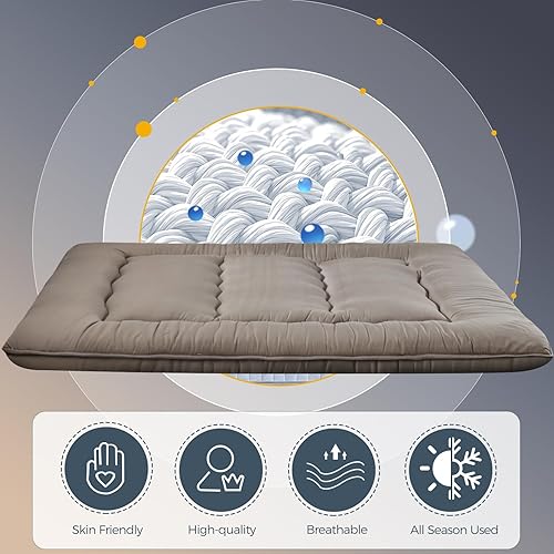 Miniatura 8 de MAXYOYO Colchón japonés extra grueso de 6 pulgadas, colchón futón, colchón plegable tamaño Queen, colchón tatami para adultos, colchón enrollable,