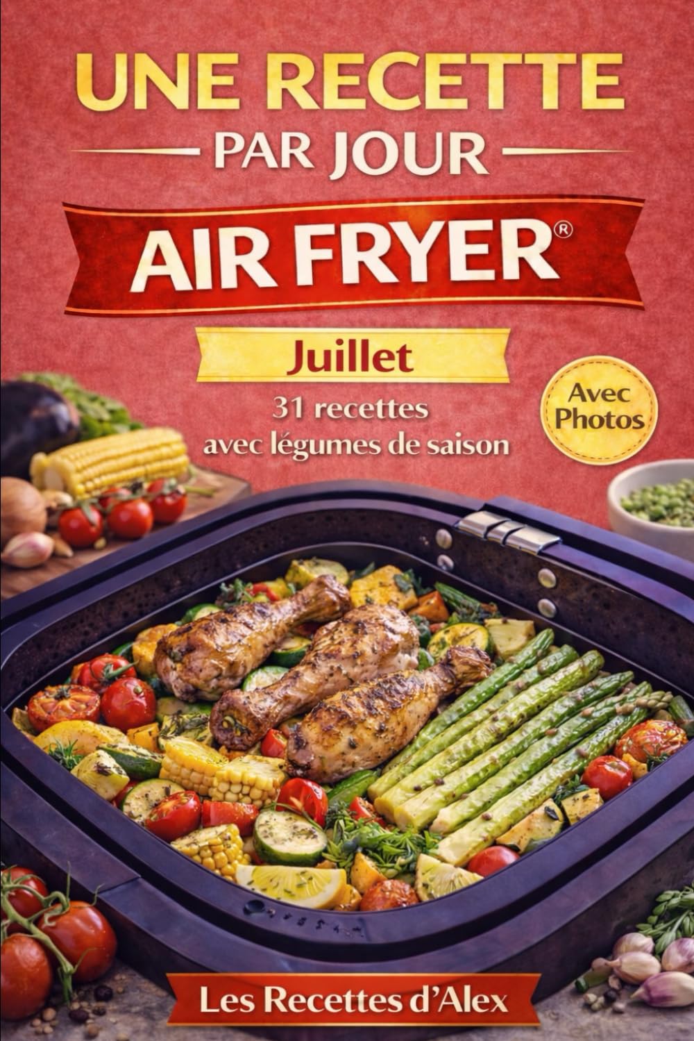 Une Recette par Jour – Air Fryer® : Juillet: 31 recettes complètes de saison à l’Air Fryer® Fruits et légumes de juillet – Prêtes en moins de 30 minutes Compatibles Ninja Air Fryer® et équivalents
