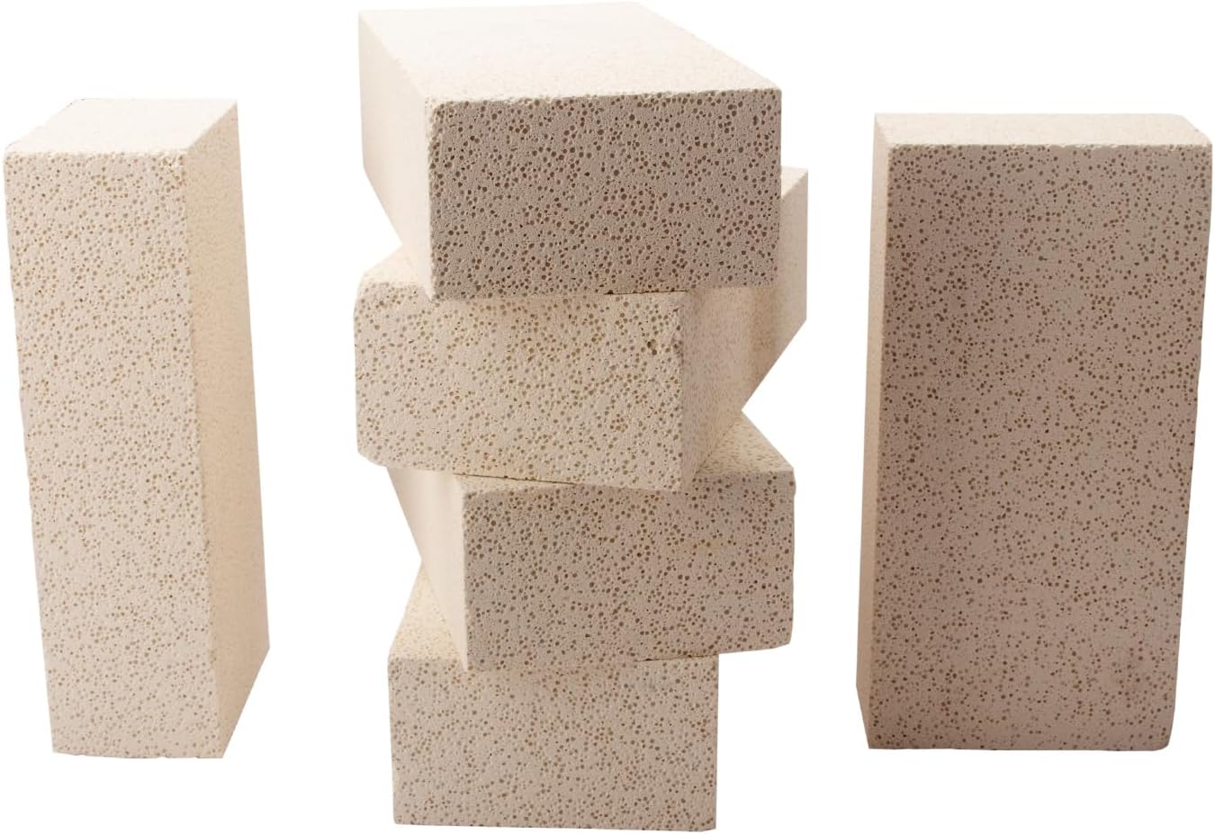 6 Pieces Insulating Fire Brick for Ovens, Kilns, Fireplaces, Forges 9" x 4.5" x 2.5" 2300F Rated Insulating Fire Bricks