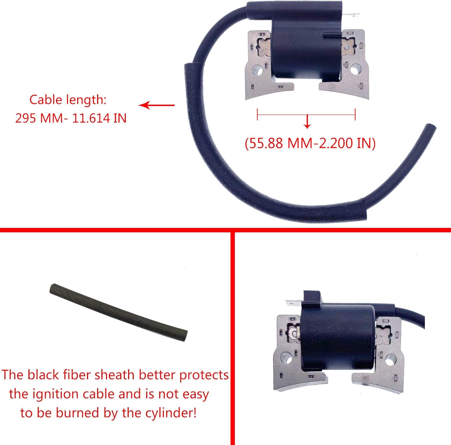 PARTSRUN Ignition Coil For Club Car Ignition Coil DS 1992-1996 OEM 1016492 replacement - EPIGC101,ZF-IG-A00111-P