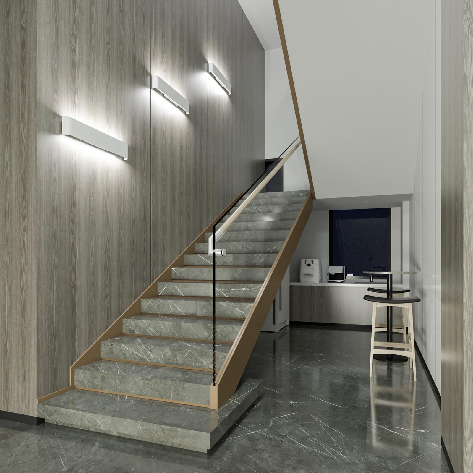 2 Pezzi Lampada da Parete 12W Bianco Freddo LED, Impermeabile in Stile Moderno, Adatto per Esterno, Bagno, Balcone, Scala, Soggiorno