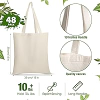 Vista 2 de Mimorou 48 bolsas de algodón para sublimación, bolsa de lona en blanco, reutilizable, con asas, para sublimación, bricolaje, vacaciones, Navidad
