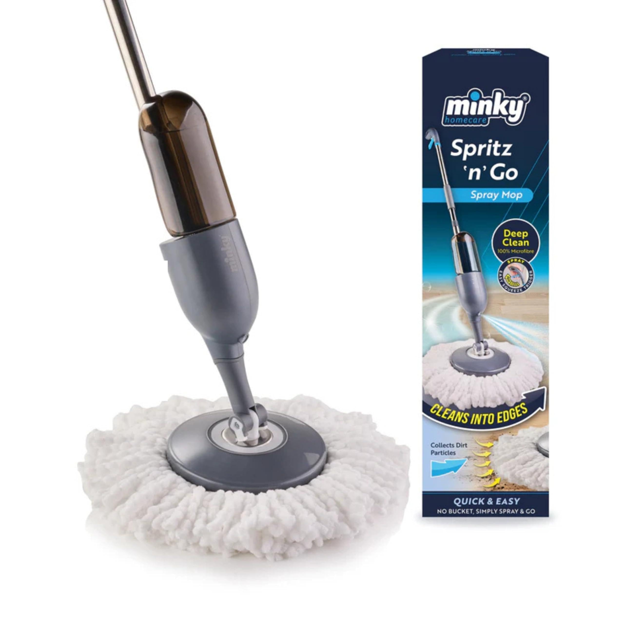Minky Spritz ‘n’ Go Spray Mop with Refill, Rotating Head, 420ml Bottle