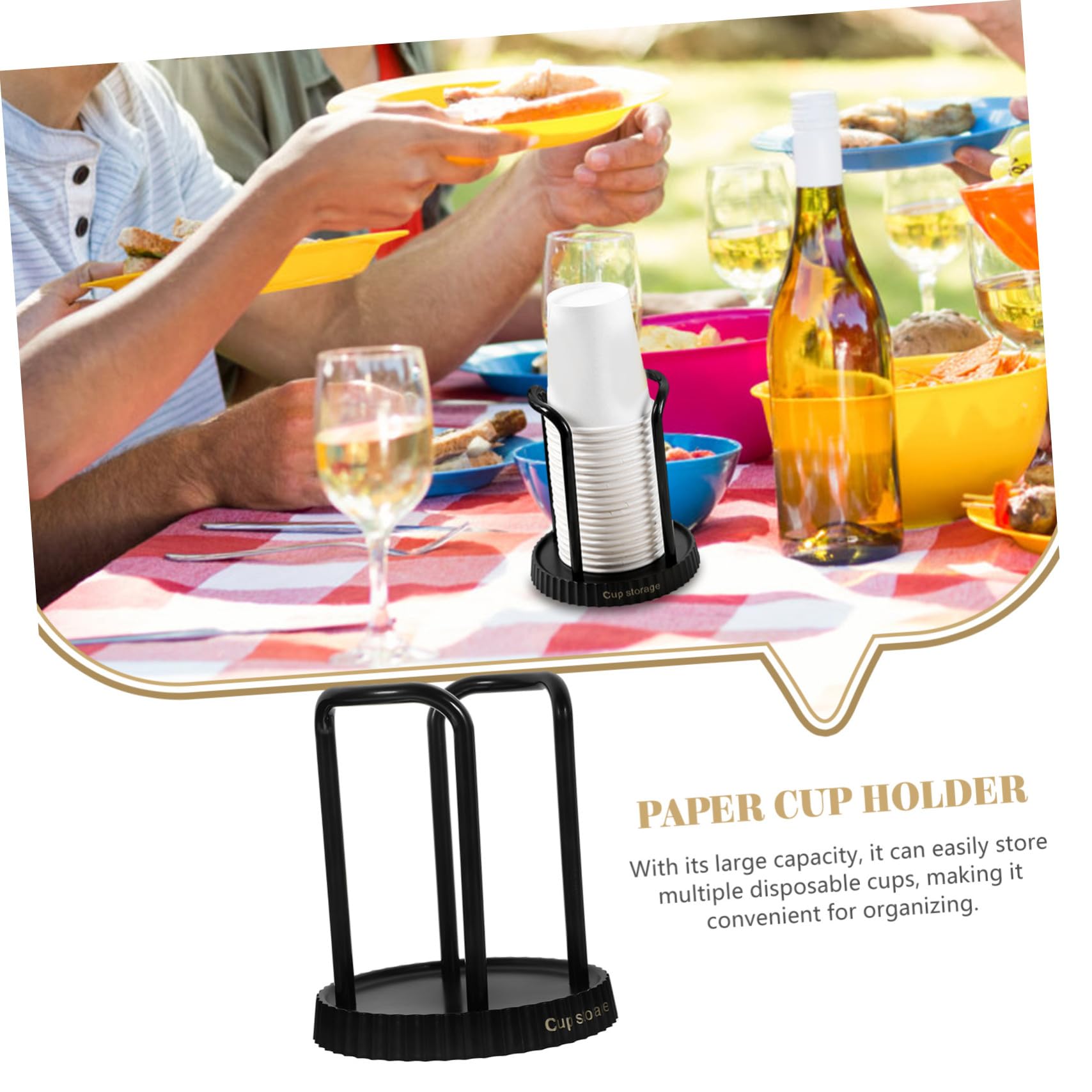 Einweg Pappbecherhalter aus Abs Kunststoff mit Kreativem Design Schwarzer Becherhalter für Papierbecher zur Aufbewahrung bei Hochzeiten und Geburtstagen