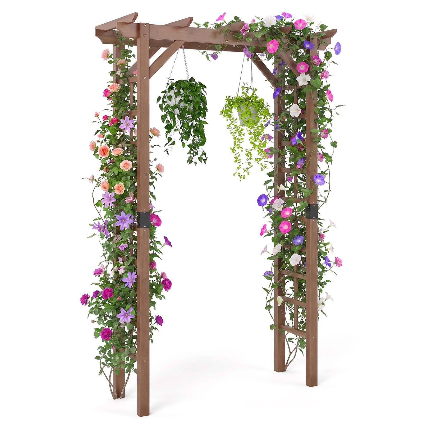 Giantex 7FT Wood Garden Arbor Trellis