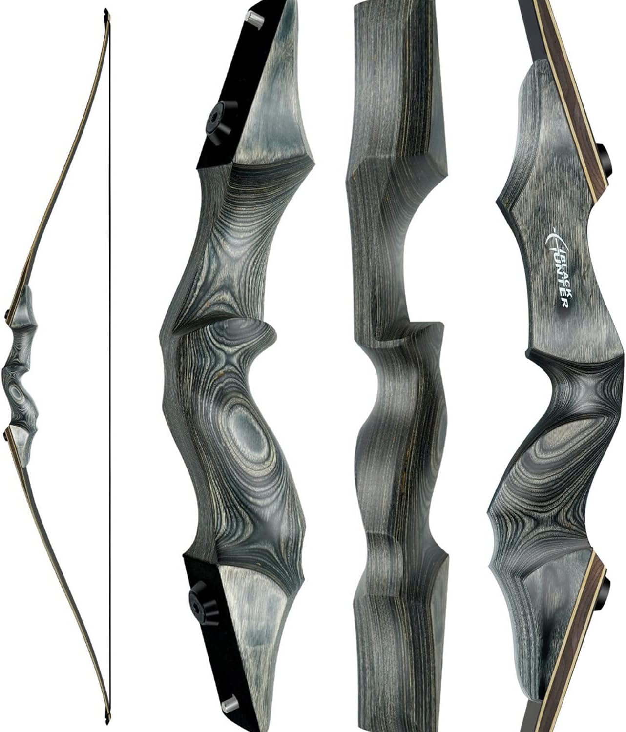 60" Black Hunter Takedown Longbow 2060lb Wooden Recurve Bow Archery