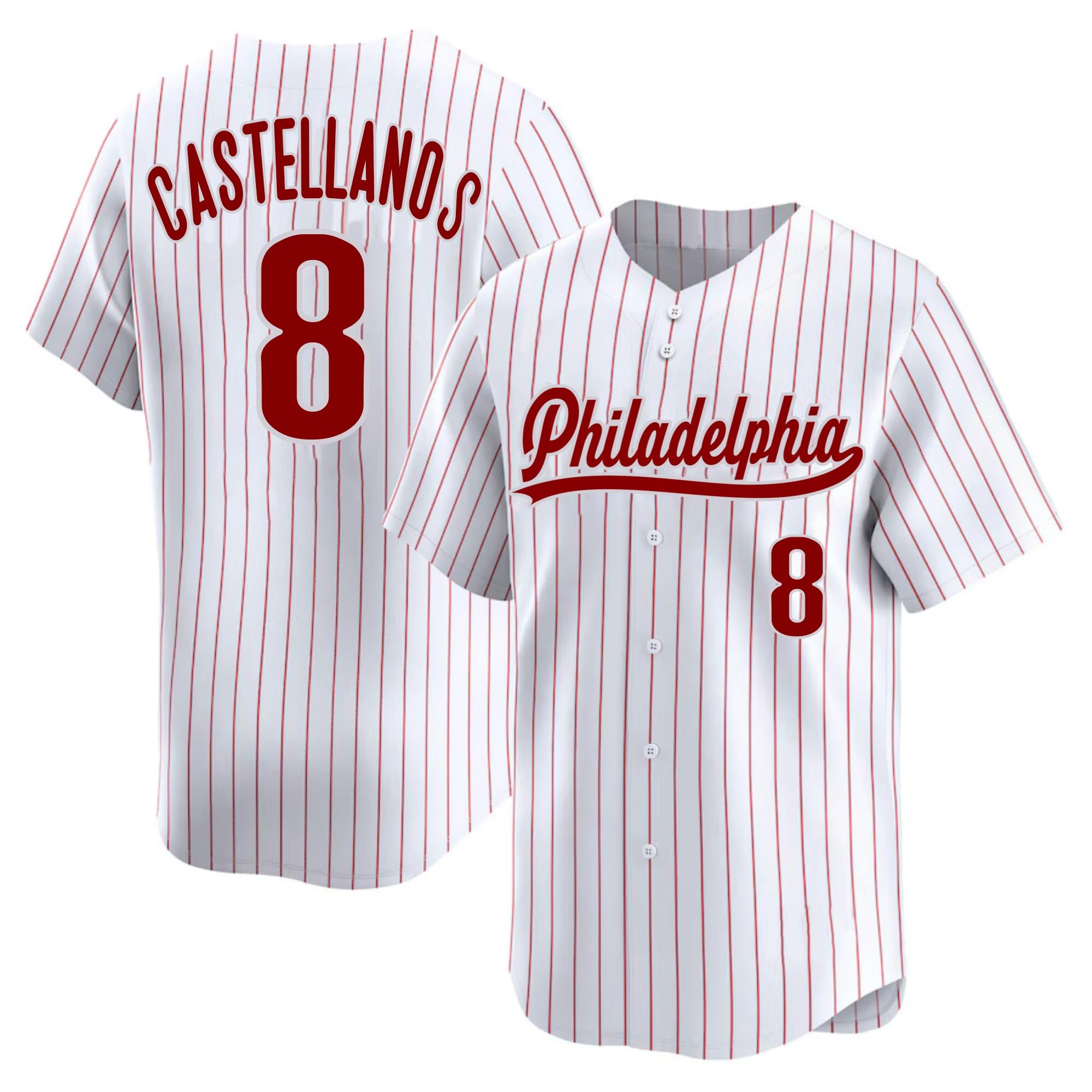 Custom Mens/Women/Youth Philadelphia Baseball Stitched T-Shirt for Sports Fan