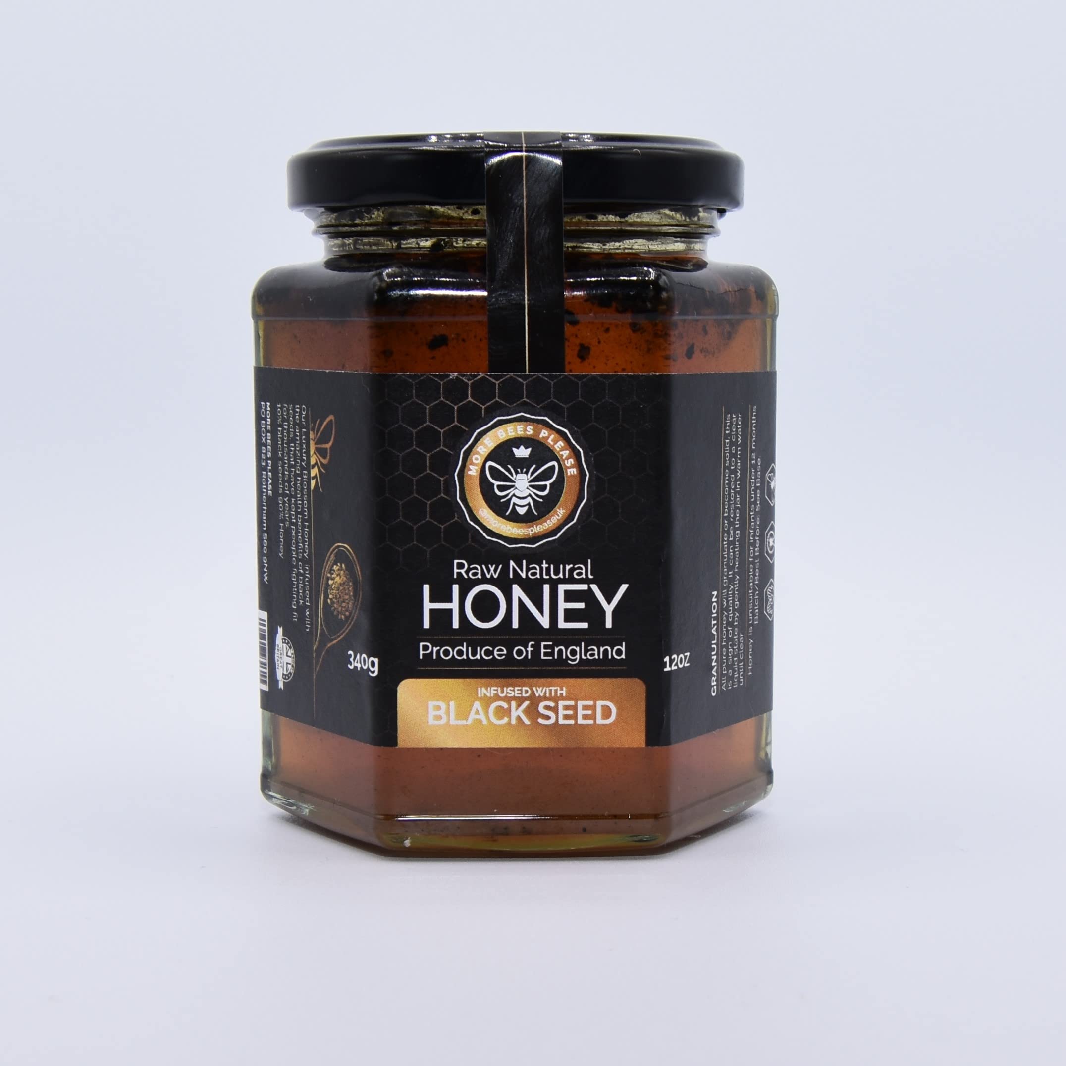 More Bees Please - Black Seed Infused Honey, 12oz