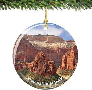 Zion National Park Christmas Ornament Porcelain Double Sided