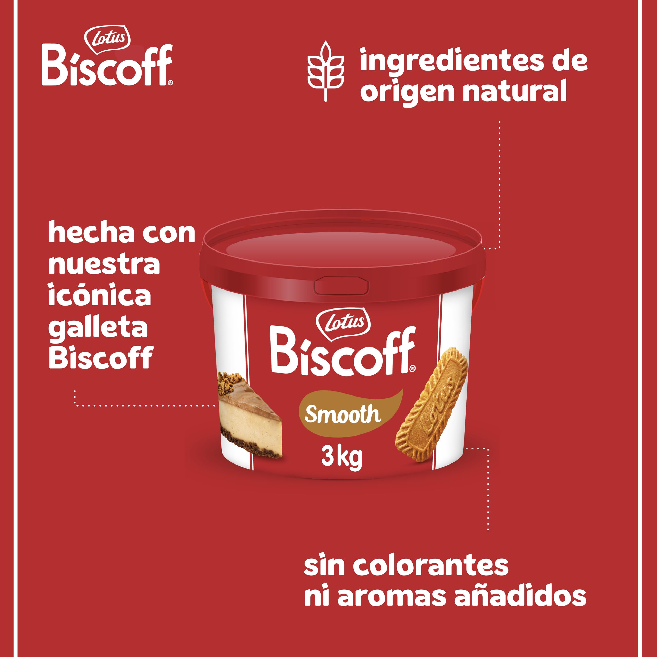 Lotus Biscoff | Crema para Untar | Cremoso | Sabor a Galleta Caramelizada | Vegano | Sin Frutos Secos | Sin Colorantes ni Aromas Añadidos | 3 kg