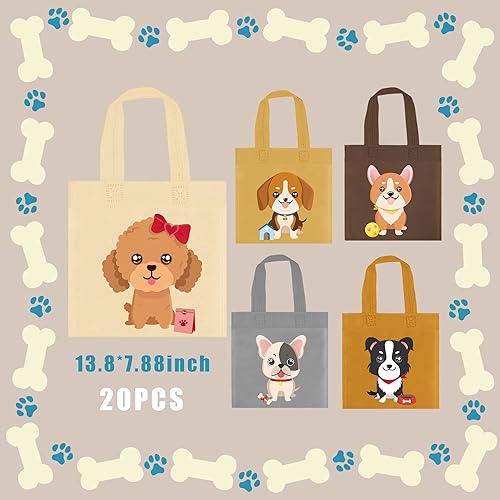 Miniatura 2 de BANBALLON 20 bolsas de regalo de fiesta para perros, bolsas de regalo no tejidas para cachorros, bolsas de regalo para niños, fiesta de cumpleaños,