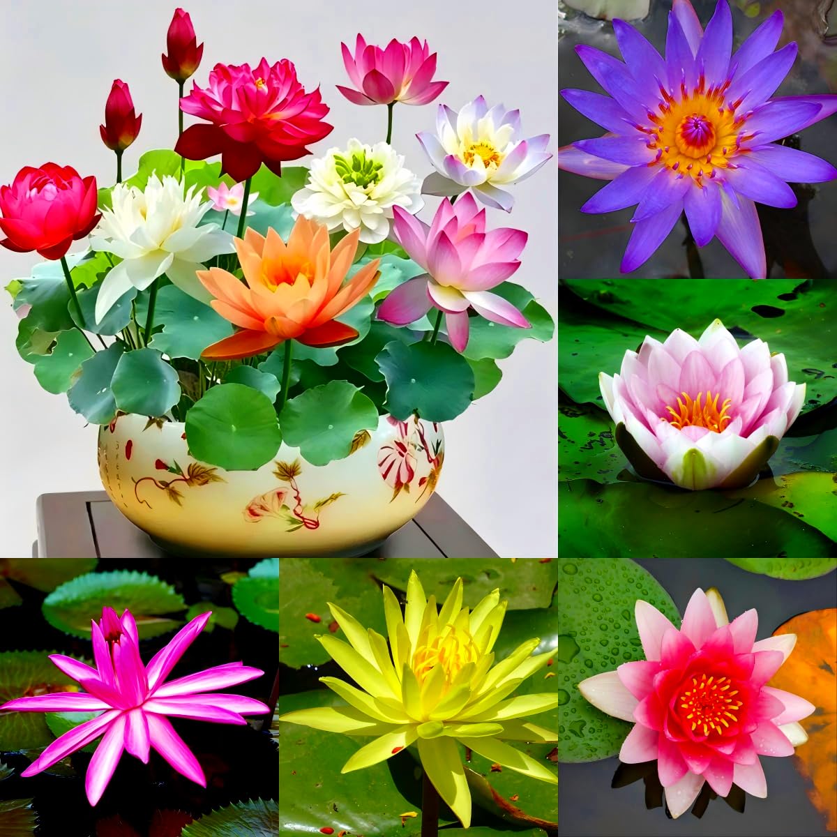 Ancient Oriental Water Lily Water Lilies/Bowl Lotus kernels (for Cultivation) – Ideal for Ponds and Aquariums-30pcs