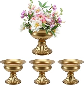 MCMCNCUIU Gold Vases for Centerpieces, Set of 4 Vintage Urn Vase