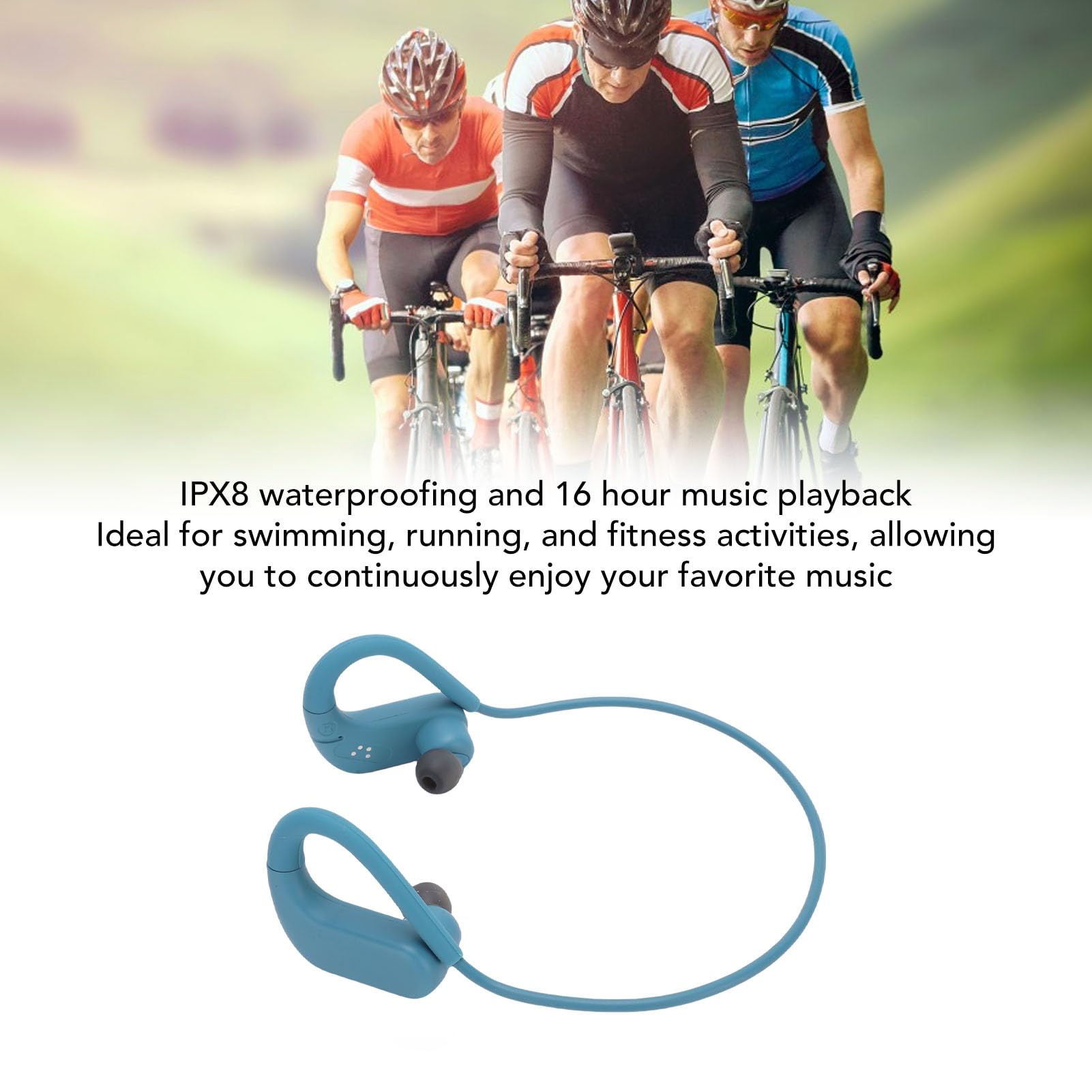 VBESTLIFE Auriculares de Conducción de Huesos, Prueba de IPX8 para Natación, BT 5.4 y 8GB Modo MP3 16H Tiempo de Reproducción, Diseño de Orejas Abiertas para Altavoces para Gimnasio