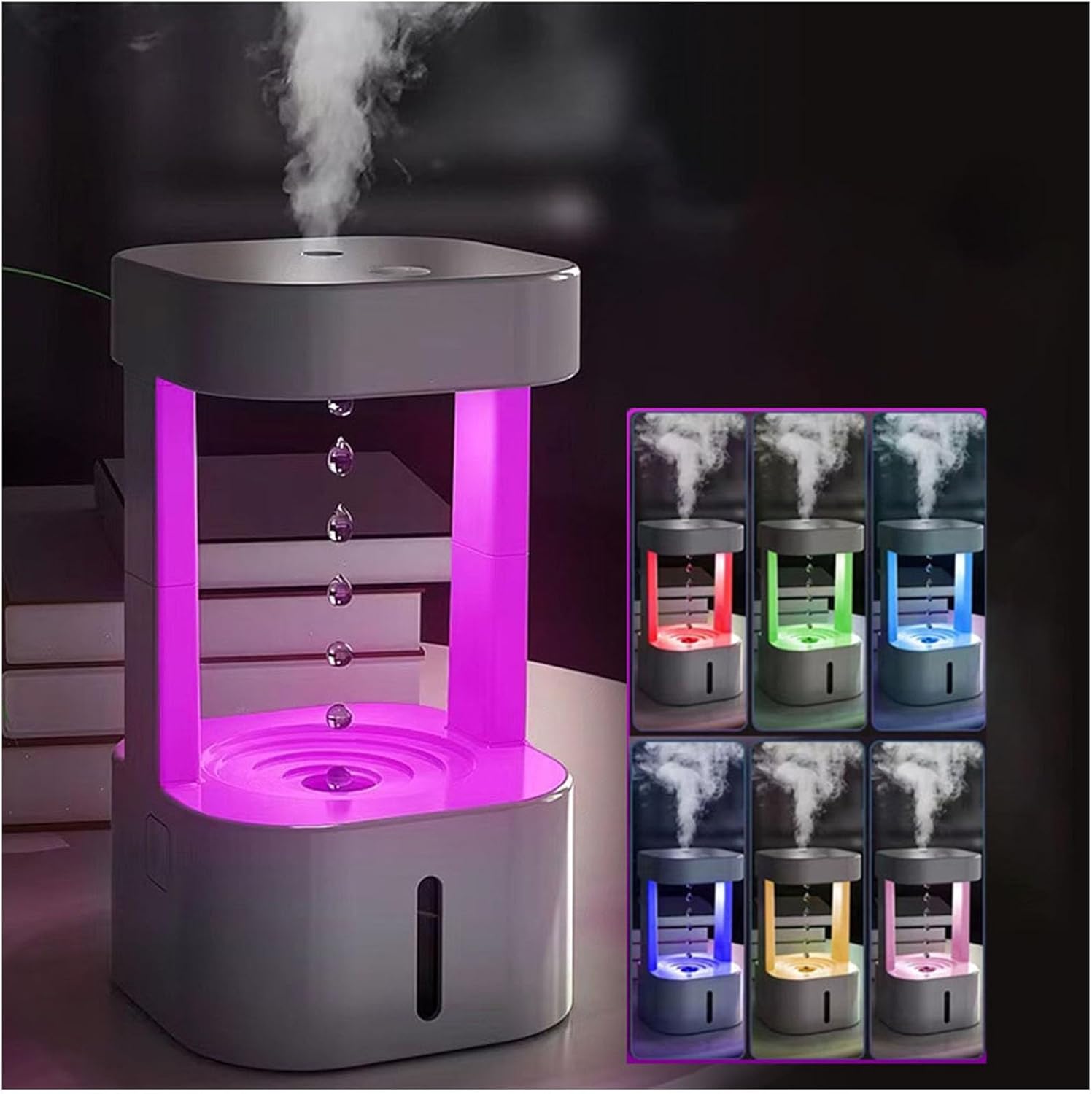 Anti Gravity Water Droplets Air Humidifier 7 Colorful, Anti