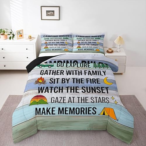 Miniatura 12 de Juego de edredón de decoración de casa de lago para dormitorio, ropa de cama de remo de lago, juego de ropa de cama de cabaña vintage con diseño