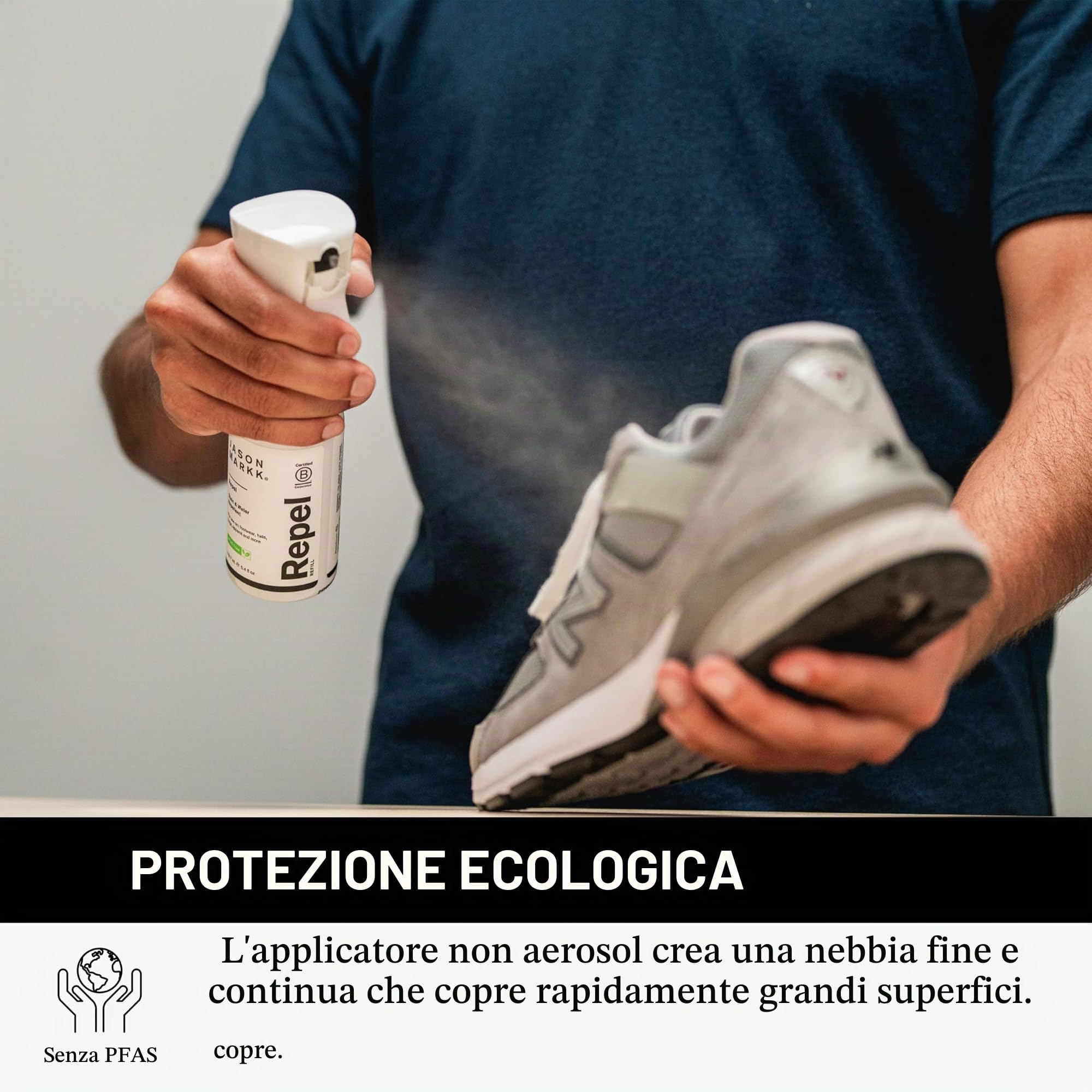 Jason Markk Essential Kit + Spray per la cura delle scarpe, detergente per la pelle delle scarpe, lucidante per scarpe con spray impregnante
