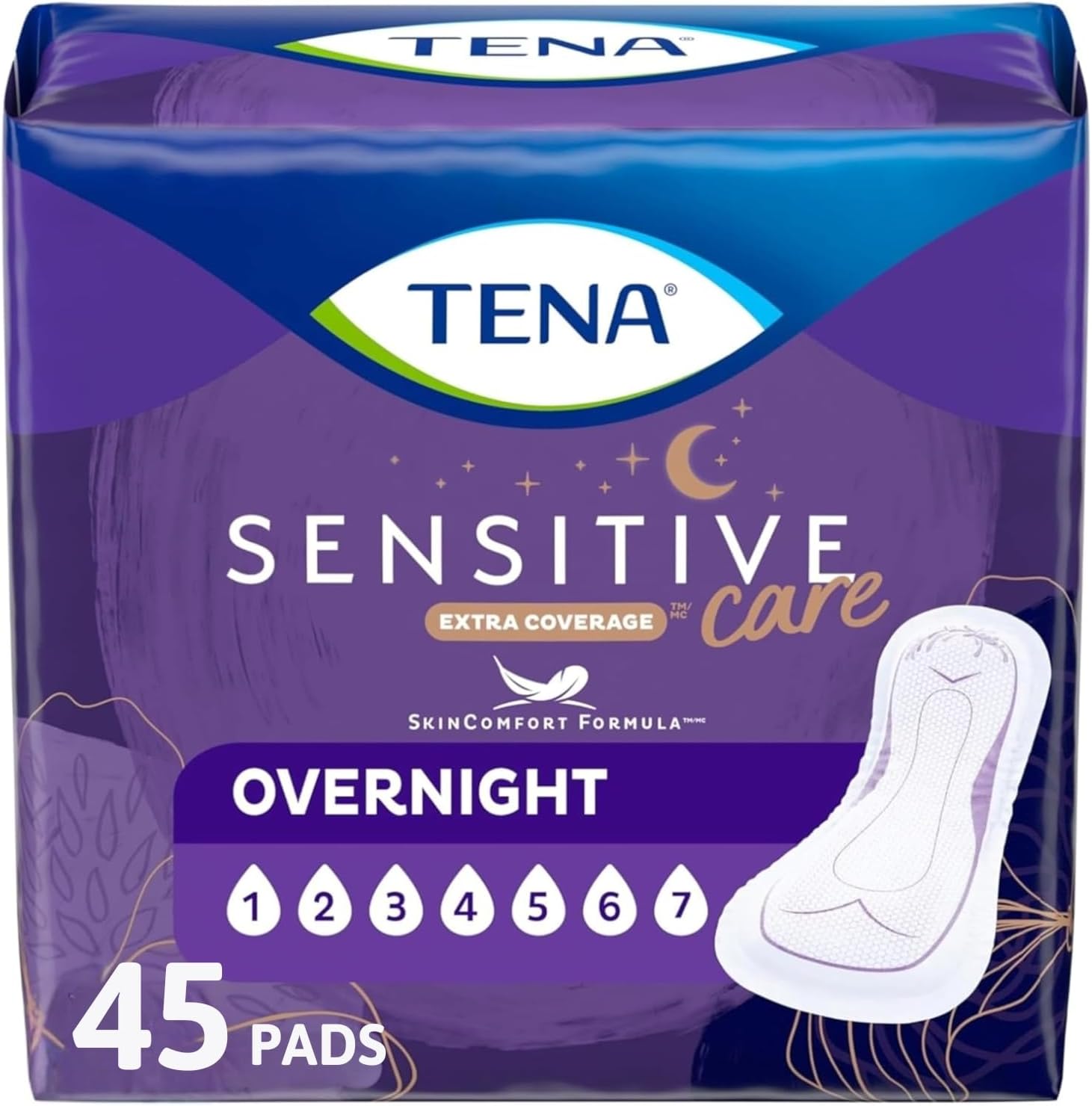 TENA Intimates Overnight Pad, 45 Count