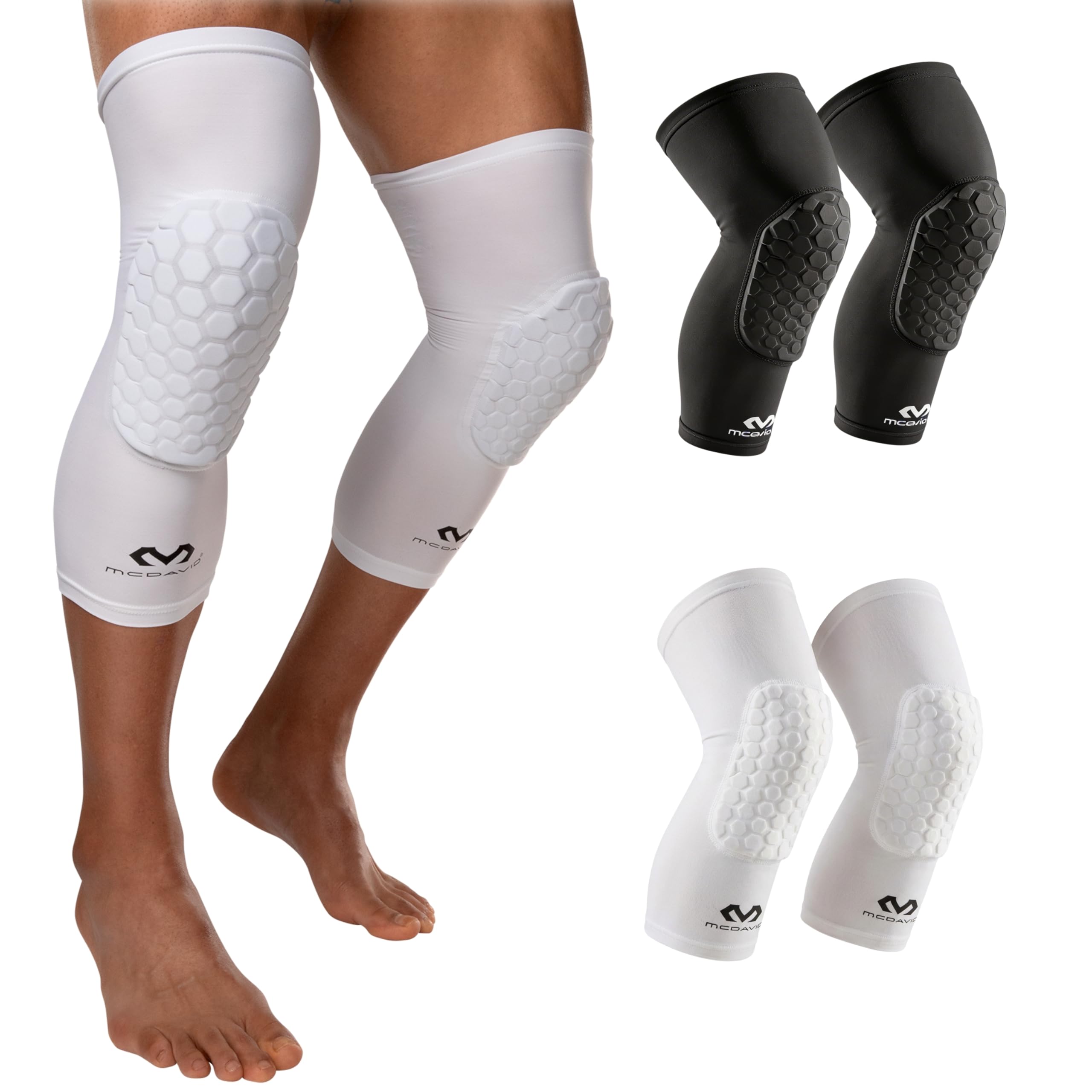 McDavid Manches de Jambes avec Genouillères pour Hommes et Femmes - plusieurs couleurs - Conçu pour jouer au basketball. 6446