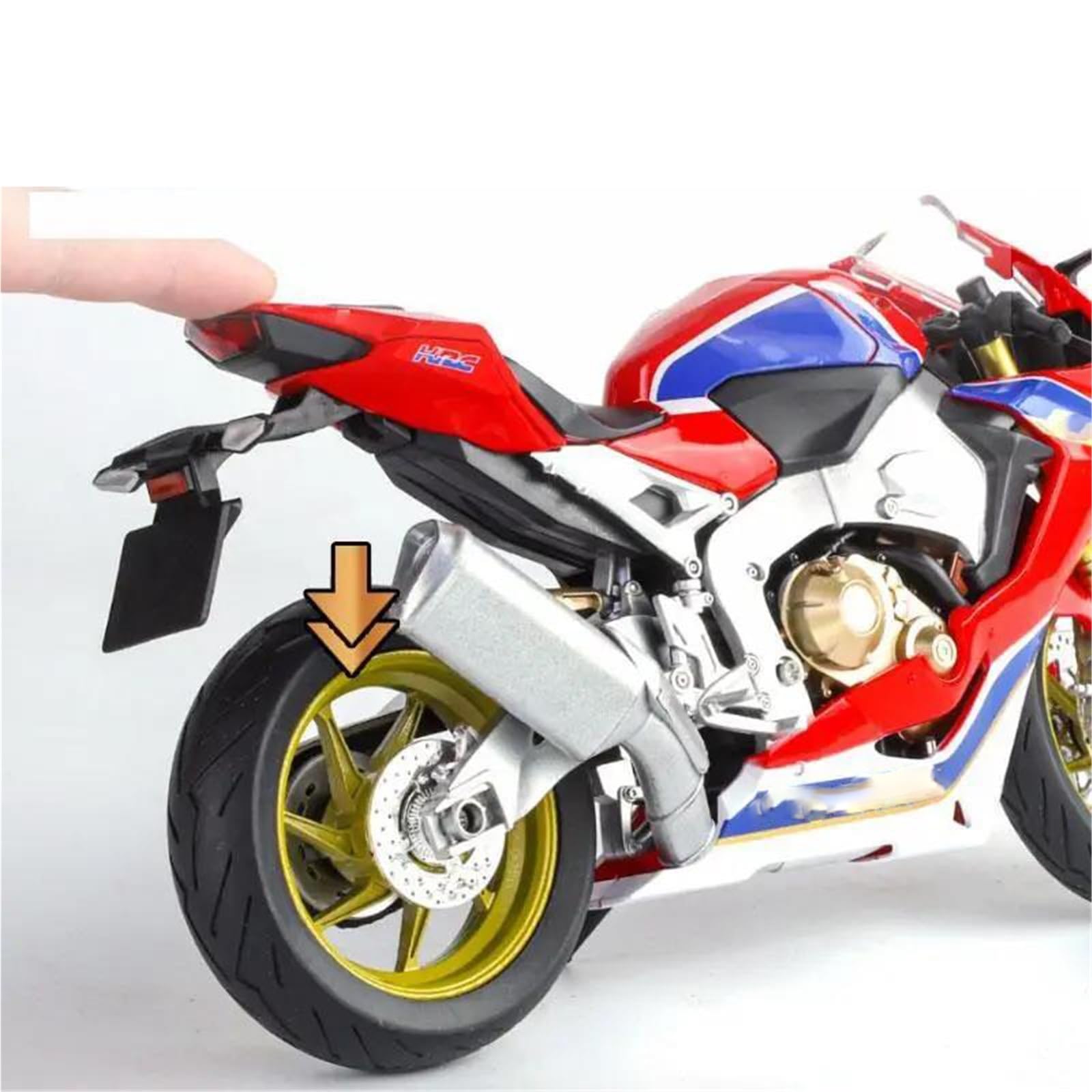 Modello di moto Ornamenti E Regali 1/9 Per Honda CBR 1000RR HRC Moto Da Corsa Giocattolo Modello Pressofuso Miniatura Di Grandi Dimensioni Illuminabile Collezione Regalo(Black)