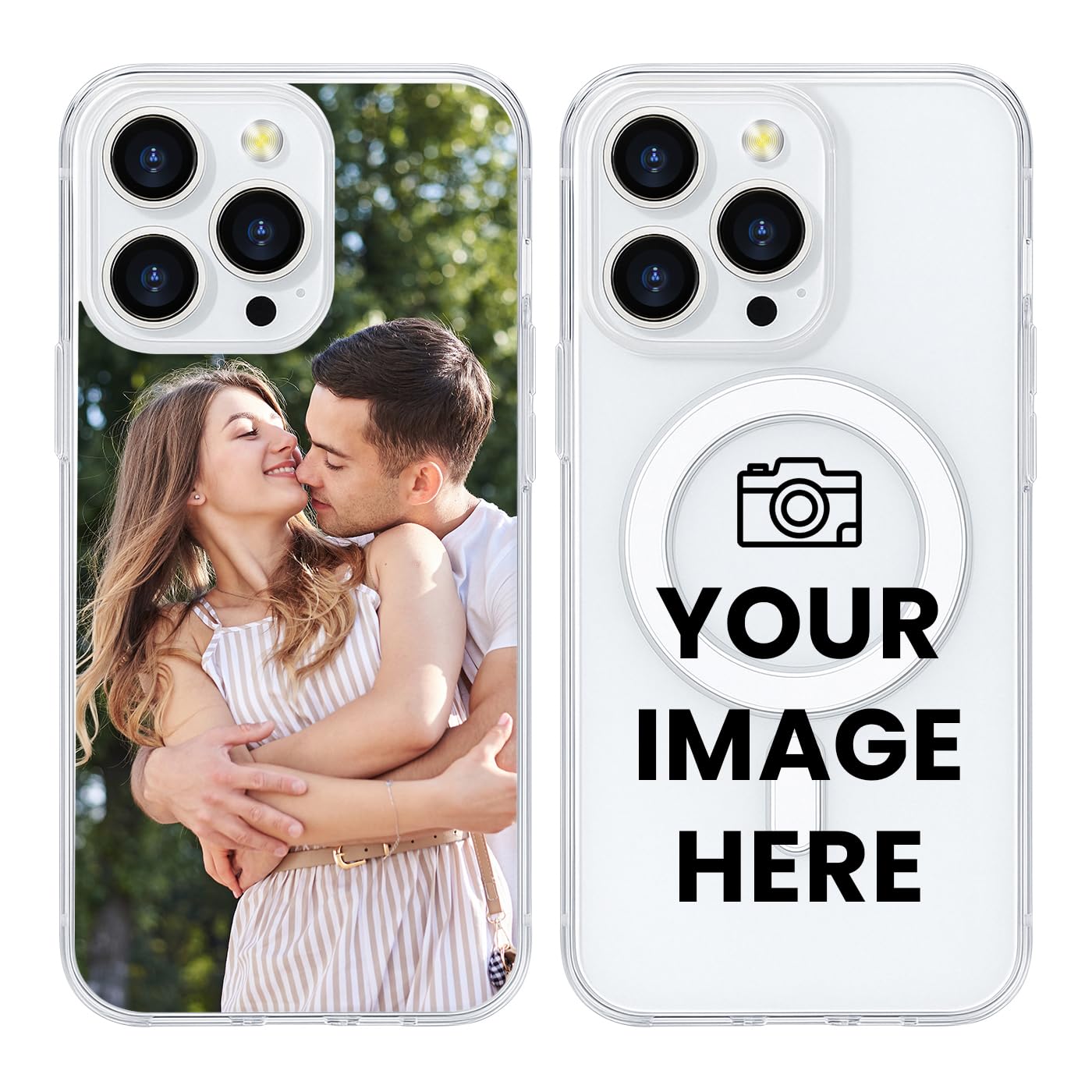 Custom Photo Phone Case Clear Case for MagSafe Fits iPhone X 11 12 13 14 15 16 17Air