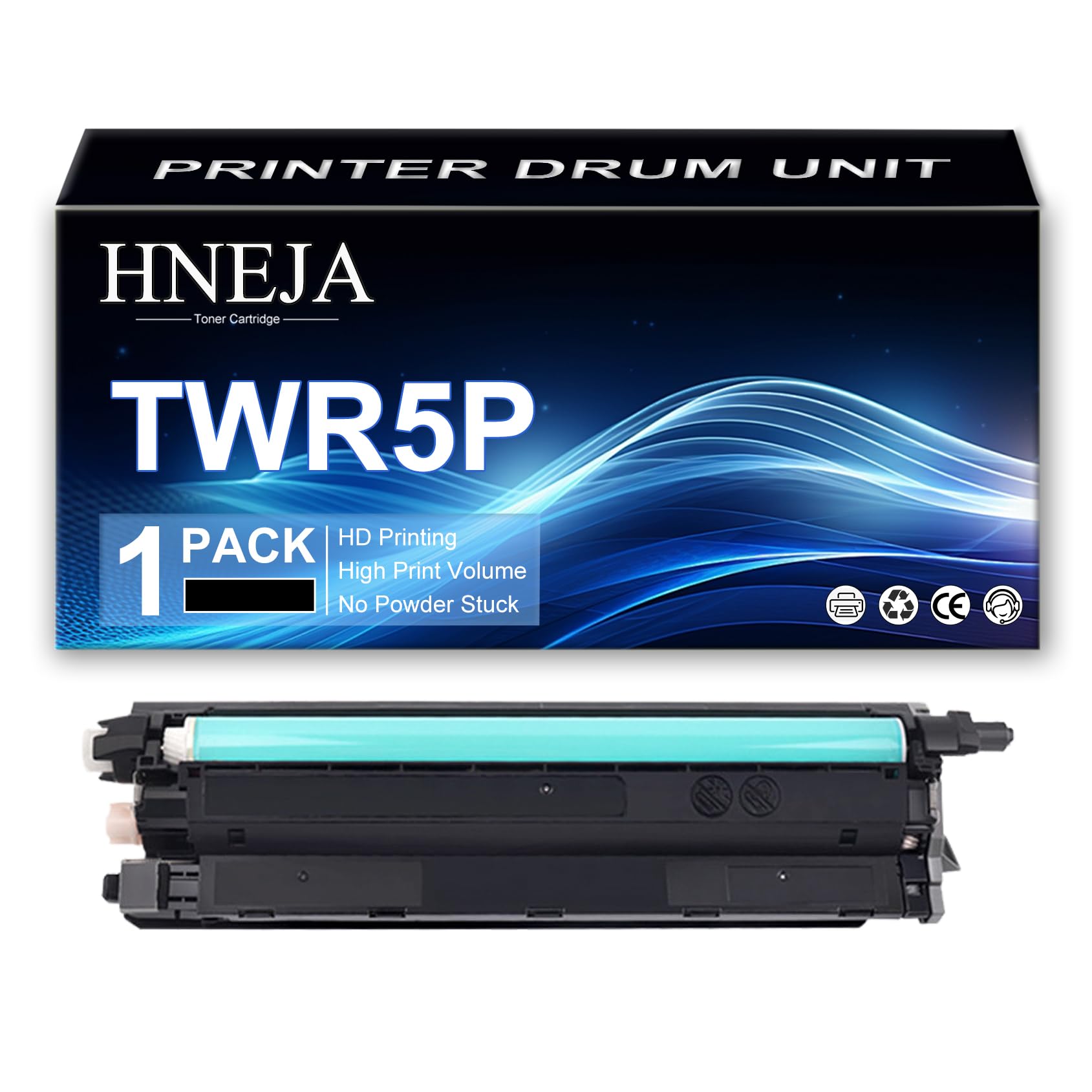 Unità Tamburo Ricambio TWR5P, Unità Imaging Compatibile 331-8434 per Dell C2660dn C2665dnf C3760n C3760dn C3765dnf S3840cdn S3845cdn Stampante,Black-1 Pack
