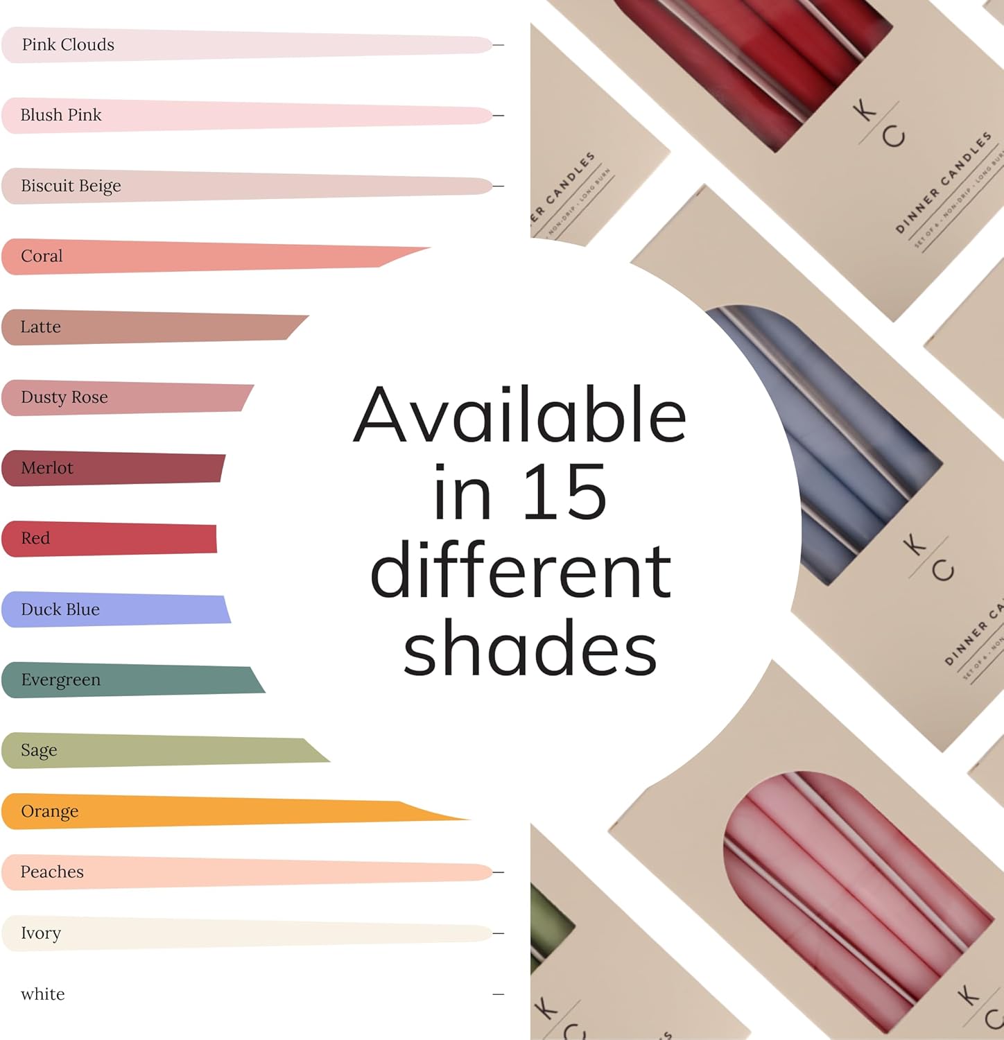 Tapered Dinner Candles - Soy & Paraffin Blend, Dinner Candles with Long-Lasting 7-Hour Burn for Stylish Homes - Candle in Curated Colors Ideal Gift for Hosts, Brides & Event Planners-Pink Clouds