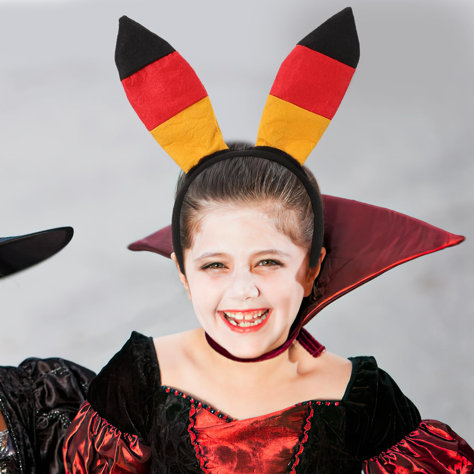 Beavorty Bunny Ears Headband Patriotic Germany Flag Rabbit Ears Hairband Halloween Cosplay Party Headwear for Women Girls - Image 2