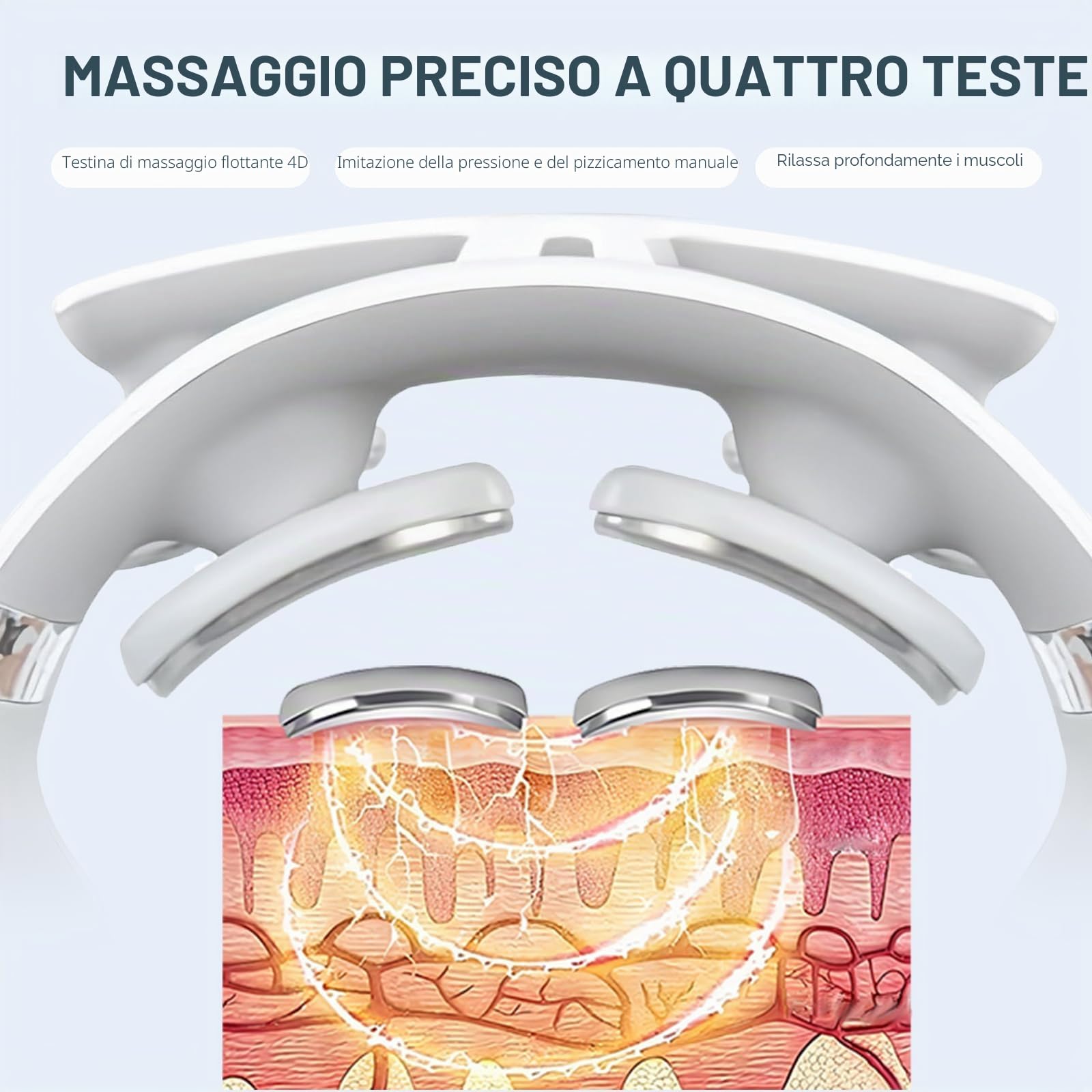 Massaggiatore per il collo con calore e impulsi, massaggiatore elettrico senza fili, 6 modalità e 16 livelli di potenza, piccolo e portatile, riduzione della pressione, rilassamento dei muscoli (1