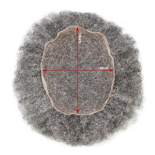 Miniatura 8 de Afro Toupee para hombres negros, afro rizado para hombre, postizo afro masculino, sistema de reemplazo de cabello ondulado afro masculino, encaje