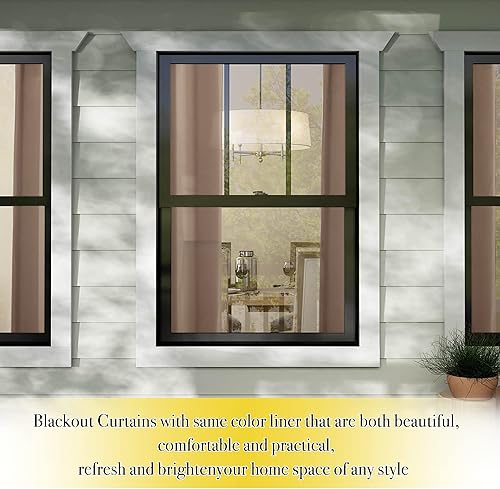 Miniatura 6 de NICETOWN Paneles totalmente opacos para guardería, supersuaves, resistentes y gruesas, cortinas de tratamiento de ventanas de 63 pulgadas de largo
