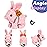 Hopearl Hopping Rabbit with LED Ears Carrot Backpack Interactive Plush Bunny Toy with Sounds Animated Walking Wiggle Light up Ears Twitch Nose Gift for Toddlers, Pink, 7\'\'