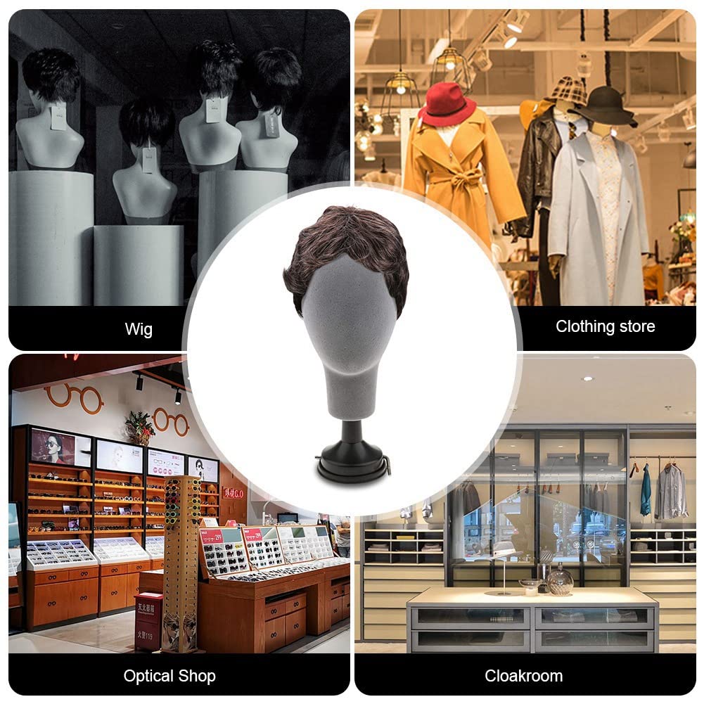 Floccaggio Schiuma Manichino Testa Modello Fotografia Accessori Adulti Manichino Testa Muffa Parrucche Occhiali Presentiere Nero